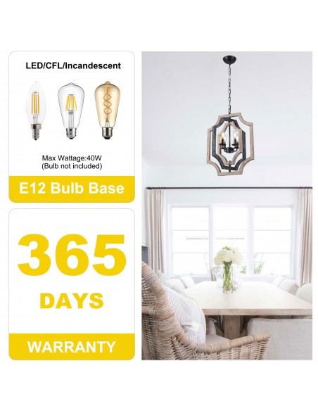 Oaks Aura 4-Light Rectangular Chandelier with Adjustable Height