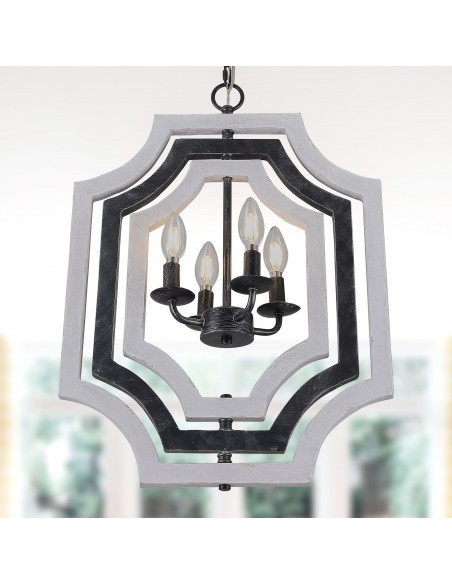 Oaks Aura 4-Light Rectangular Chandelier with Adjustable Height