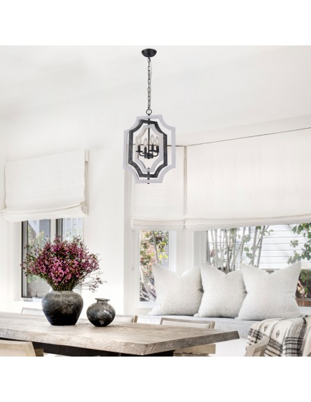 Oaks Aura 4-Light Rectangular Chandelier with Adjustable Height