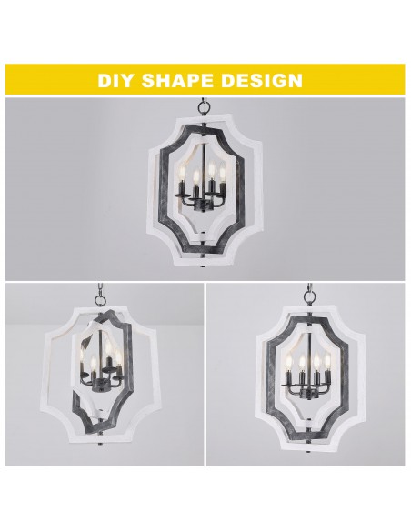 Oaks Aura 4-Light Rectangular Chandelier with Adjustable Height