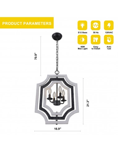 Oaks Aura 4-Light Rectangular...