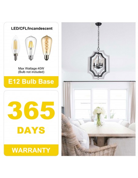 Oaks Aura 4-Light Rectangular Chandelier with Adjustable Height