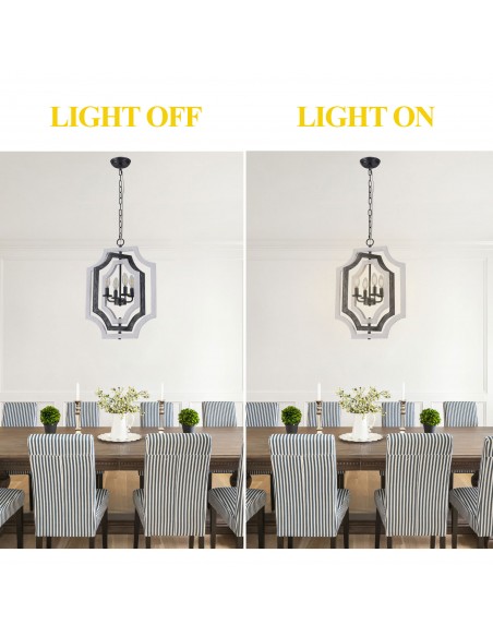 Oaks Aura 4-Light Rectangular Chandelier with Adjustable Height