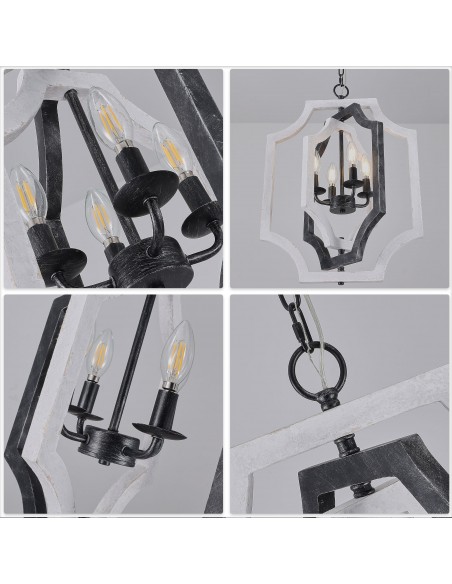 Oaks Aura 4-Light Rectangular Chandelier with Adjustable Height