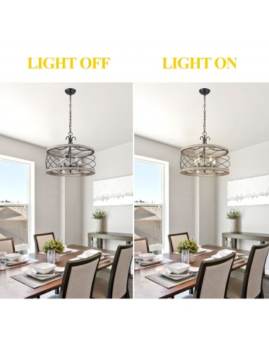 Oaks Aura 5-Light Wood Drum...