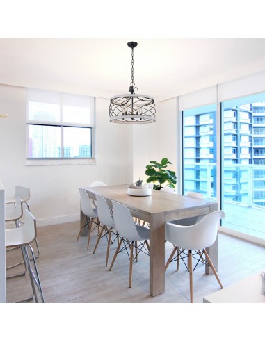 Oaks Aura 5-Light Wood Drum...