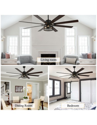 Oaks Aura 72 inch Black Ceiling Fan...