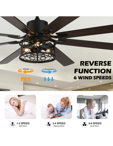 Oaks Aura 72 inch Black Ceiling Fan...