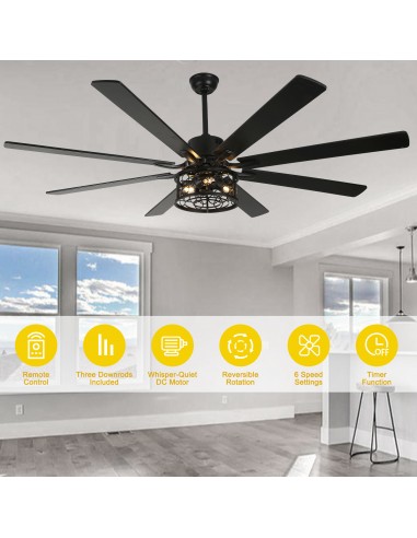Oaks Aura 72 inch Black Ceiling Fan...
