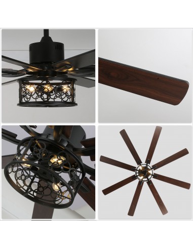 Oaks Aura 72 inch Black Ceiling Fan...