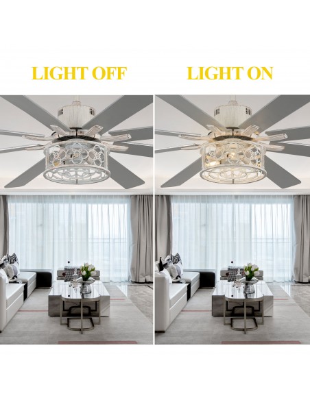 Oaks Aura 72 inch Black Ceiling Fan with Lights and Remote Control