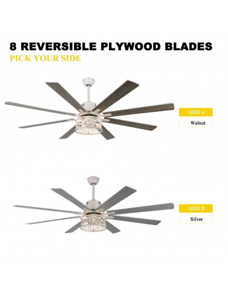 Oaks Aura 72 inch Black Ceiling Fan with Lights and Remote Control