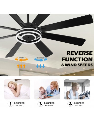 Oaks Aura 72" Smart Black Ceiling Fan...