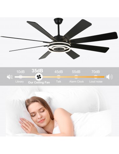 Oaks Aura 72" Smart Black Ceiling Fan...