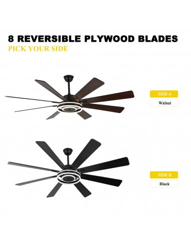 Oaks Aura 72" Smart Black Ceiling Fan...