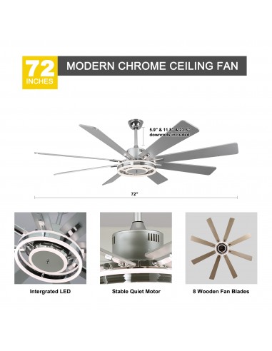 Oaks Aura 72" Smart Black Ceiling Fan...