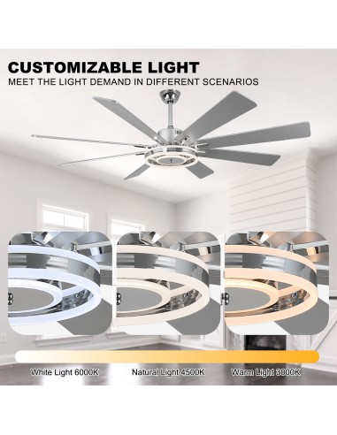 Oaks Aura 72" Smart Black Ceiling Fan...