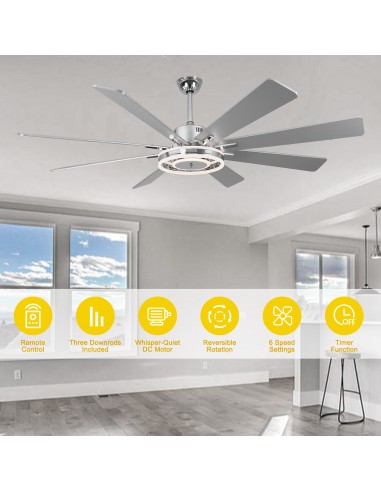 Oaks Aura 72" Smart Black Ceiling Fan...