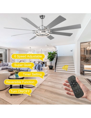 Oaks Aura 72" Smart Black Ceiling Fan...