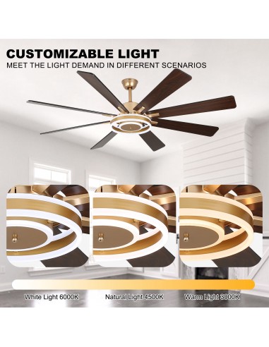 Oaks Aura 72" Smart Black Ceiling Fan...
