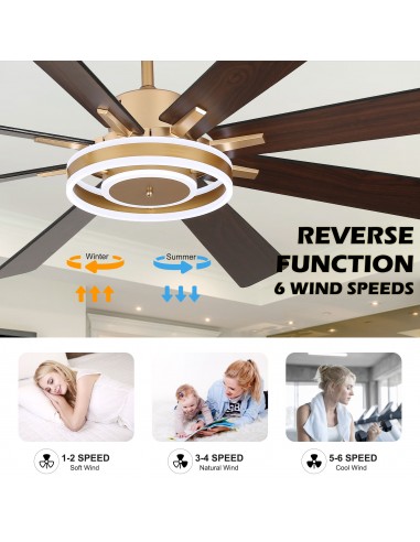 Oaks Aura 72" Smart Black Ceiling Fan...