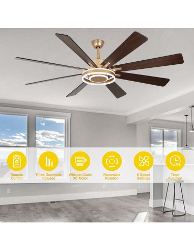 Oaks Aura 72" Smart Black Ceiling Fan...