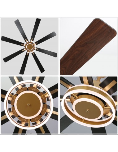 Oaks Aura 72" Smart Black Ceiling Fan...