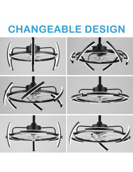 Oaks Aura DIY Shape Adjustable Ceiling Fan with Lights Remote&APP Control 3-Color Changing 6-Speed