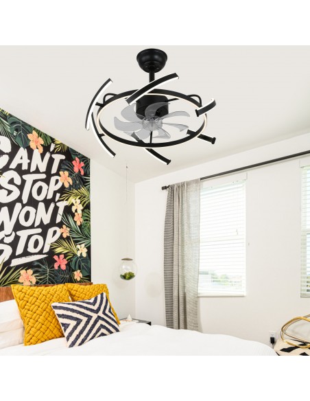 Oaks Aura DIY Shape Adjustable Ceiling Fan with Lights Remote&APP Control 3-Color Changing 6-Speed