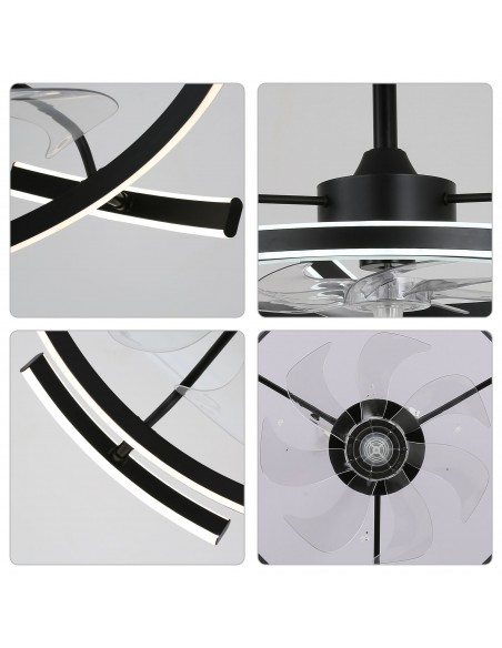 Oaks Aura DIY Shape Adjustable Ceiling Fan with Lights Remote&APP Control 3-Color Changing 6-Speed