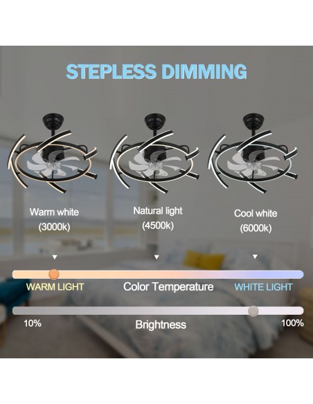 Oaks Aura DIY Shape Adjustable Ceiling Fan with Lights Remote&APP Control 3-Color Changing 6-Speed