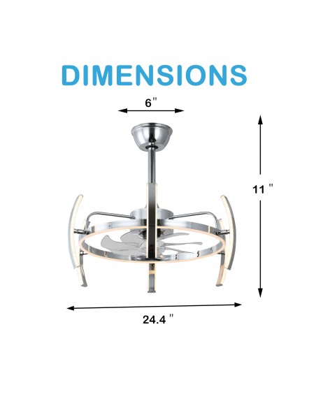 Oaks Aura DIY Shape Adjustable Ceiling Fan with Lights Remote&APP Control 3-Color Changing 6-Speed