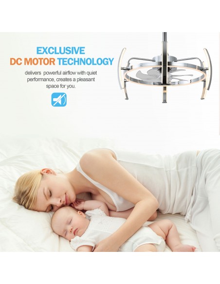 Oaks Aura DIY Shape Adjustable Ceiling Fan with Lights Remote&APP Control 3-Color Changing 6-Speed