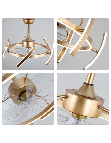 Oaks Aura DIY Shape Adjustable Ceiling Fan with Lights Remote&APP Control 3-Color Changing 6-Speed