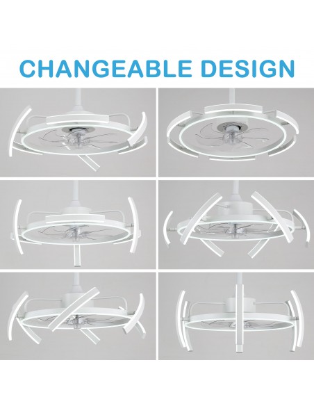 Oaks Aura DIY Shape Adjustable Ceiling Fan with Lights Remote&APP Control 3-Color Changing 6-Speed