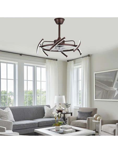 Oaks Aura DIY Shape Adjustable Ceiling Fan with Lights Remote&APP Control 3-Color Changing 6-Speed