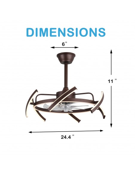 Oaks Aura DIY Shape Adjustable Ceiling Fan with Lights Remote&APP Control 3-Color Changing 6-Speed