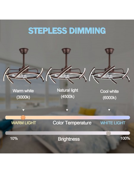 Oaks Aura DIY Shape Adjustable Ceiling Fan with Lights Remote&APP Control 3-Color Changing 6-Speed