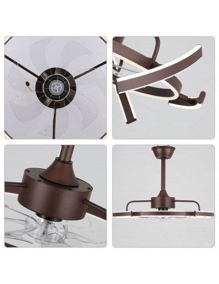 Oaks Aura DIY Shape Adjustable Ceiling Fan with Lights Remote&APP Control 3-Color Changing 6-Speed
