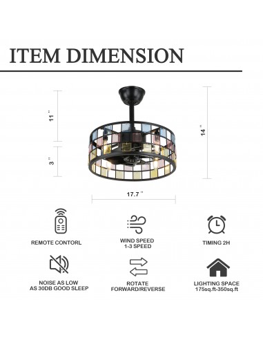 Oaks Aura 18” Vintage Stained Glass...