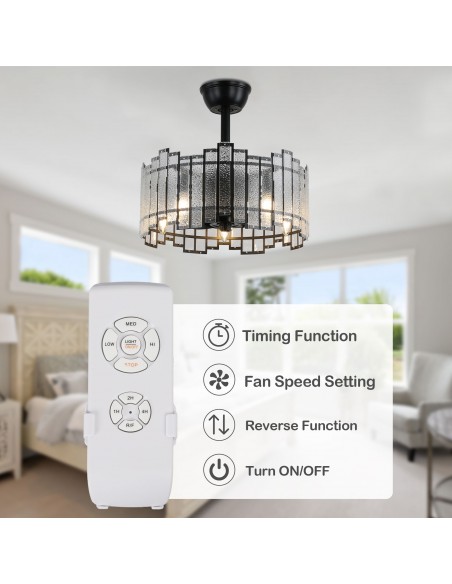 Oaks Aura Water Glass Bladeless Ceiling Fan with Lights and Remote Control
