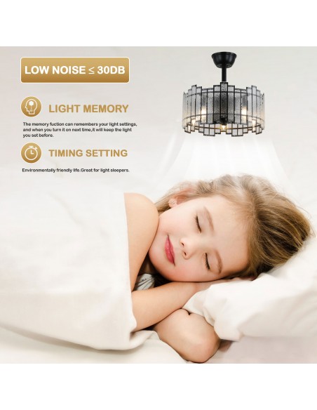 Oaks Aura Water Glass Bladeless Ceiling Fan with Lights and Remote Control