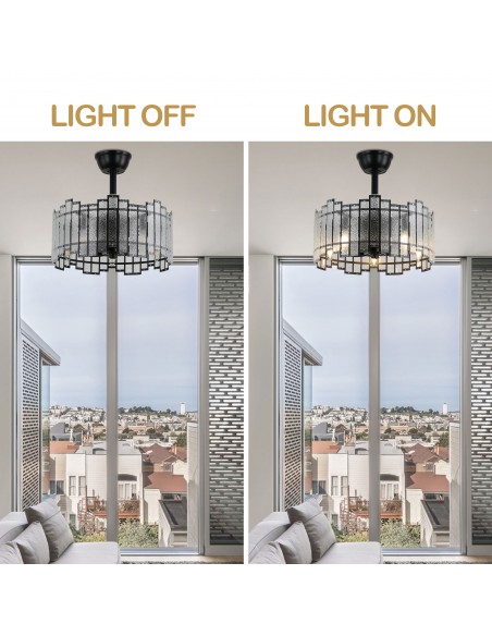 Oaks Aura Water Glass Bladeless Ceiling Fan with Lights and Remote Control