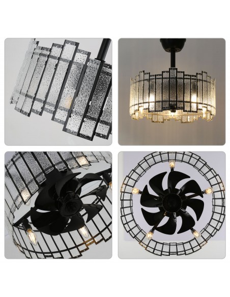 Oaks Aura Water Glass Bladeless Ceiling Fan with Lights and Remote Control