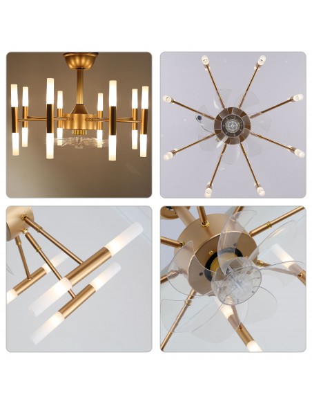 Oaks Aura 23” Ceiling Fan with Lights Remote 6-Speed Light Fixture