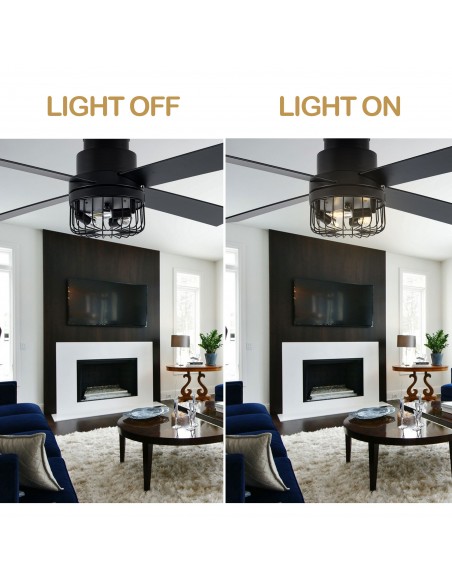 Oaks Aura 52” Reversible Crystal Ceiling Fan Remote 6-Speed DC Motor Ceiling Lighting