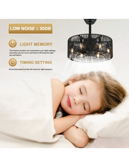 Oaks Aura Oaks Aura 18" Caged  Woven Rattan Ceiling Fan with Lights and Remote Control