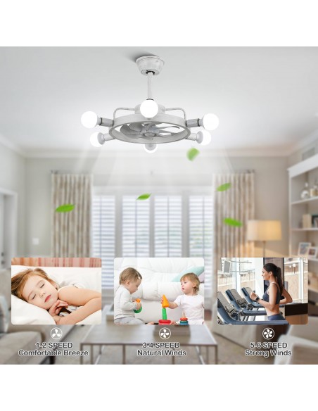 Oaks Aura  6-light Sputnik Sphere Ceiling Fan with Lights and Remote Control.