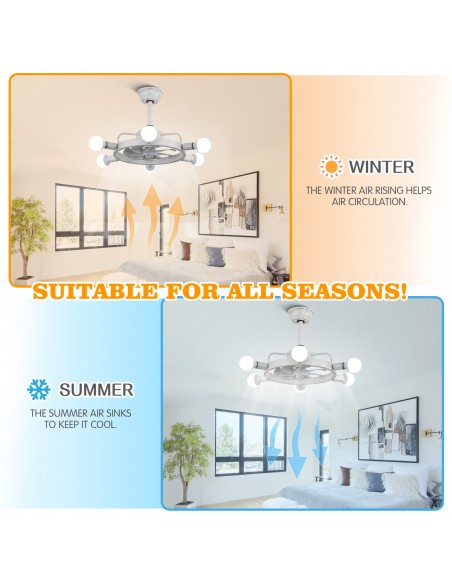 Oaks Aura  6-light Sputnik Sphere Ceiling Fan with Lights and Remote Control.