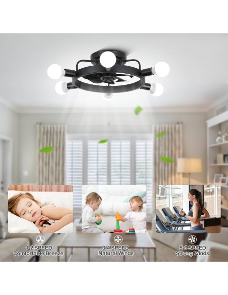 Oaks Aura  6-light Sputnik Sphere Ceiling Fan with Lights and Remote Control.